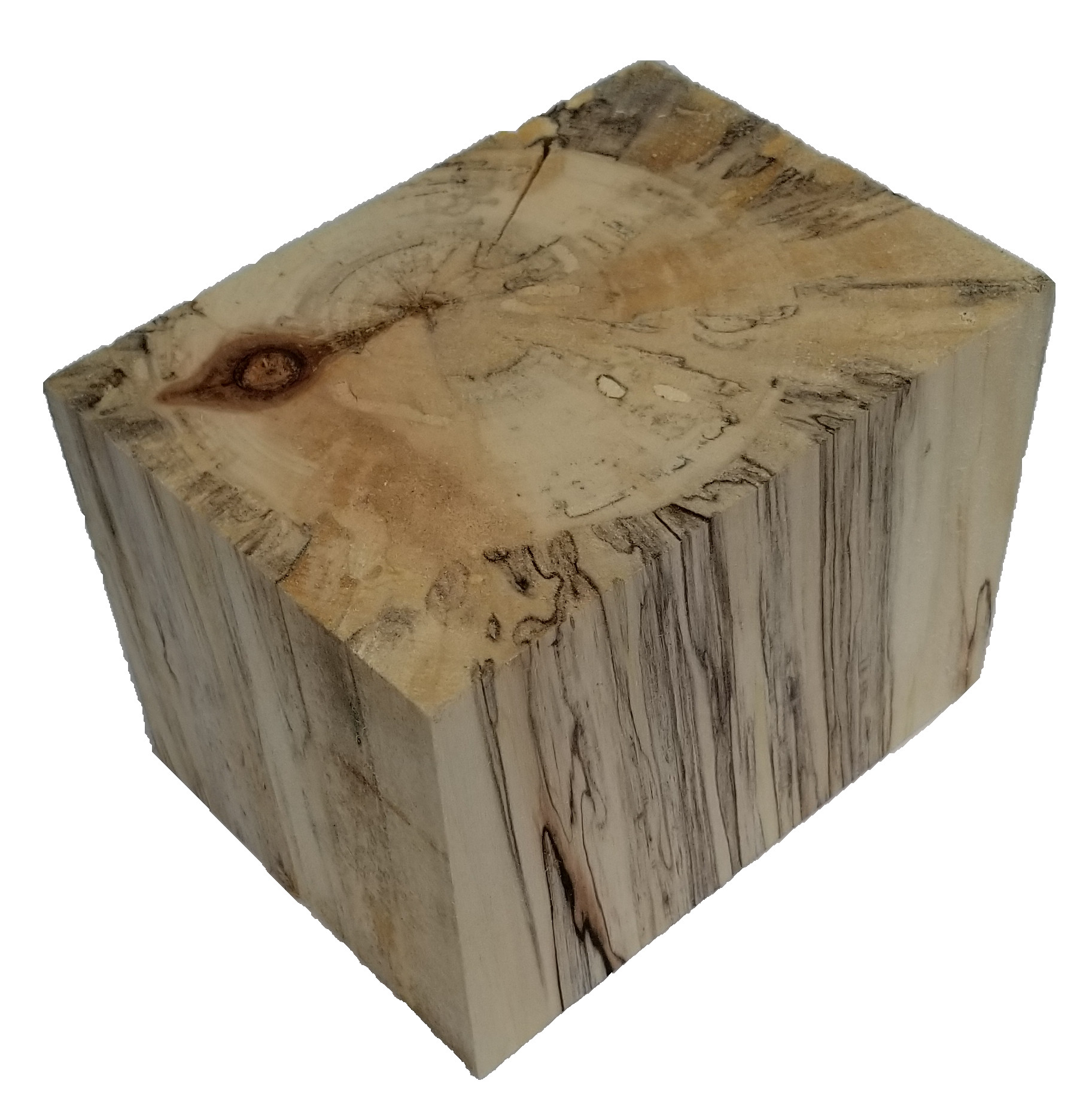 spalted basswood rectangle with crack