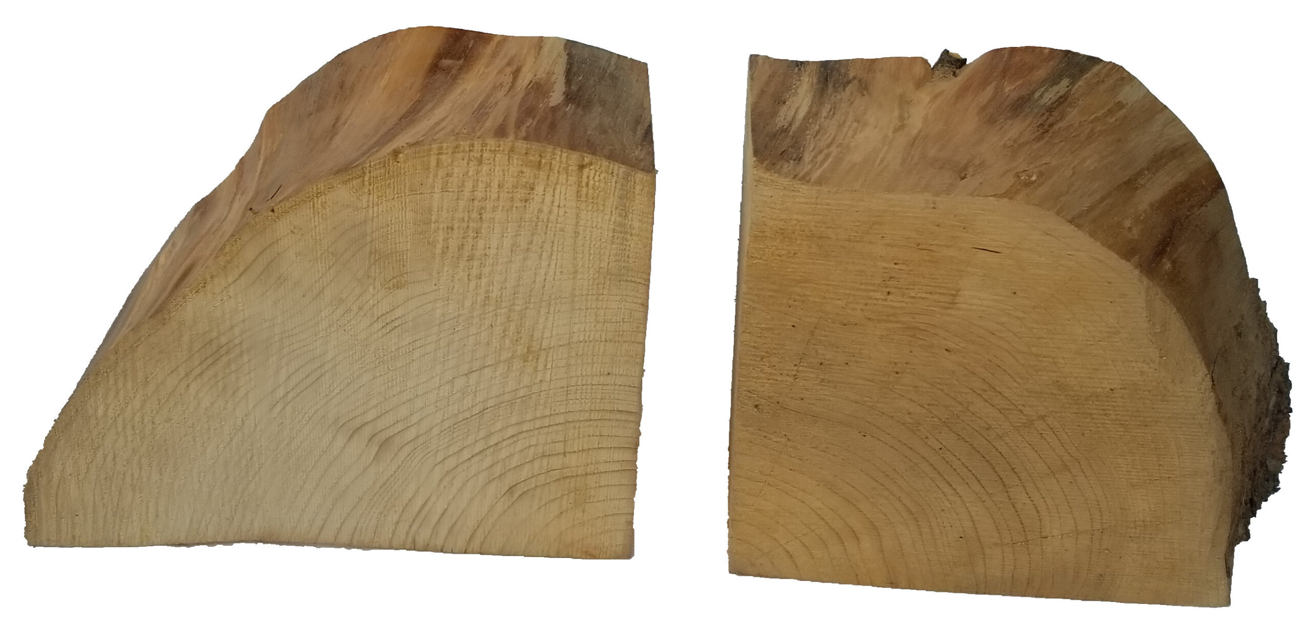 pine logs book ends