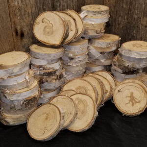 spalted birch log slices cookies